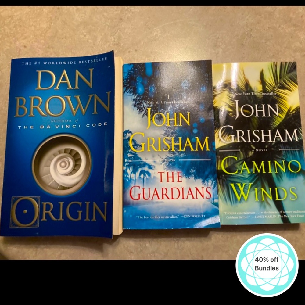 👛 3 recent paperbacks, Dan Brown & John Grisham